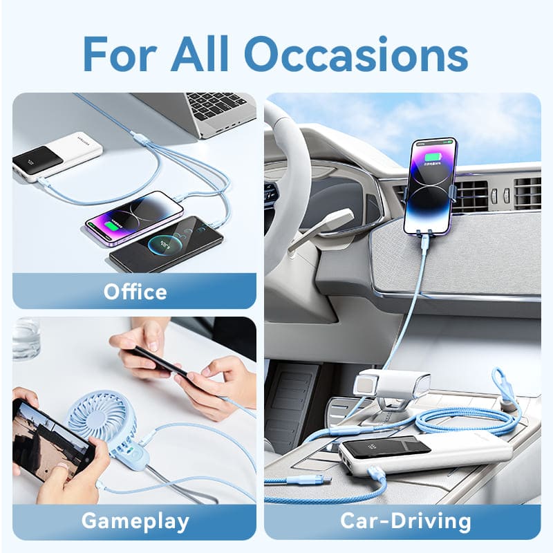 Vention USB 2.0 A Male to 3-in-1 USB-C & Lightning & Micro-B Male 6A Cable Aluminum Alloy Type、mySite、fannypackpong