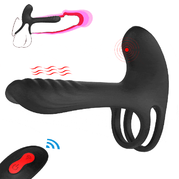 Couples Vibrating Girth Enhancer | 2 motors | Remote | Stretchy Cock Ring、mySite、bottomscart