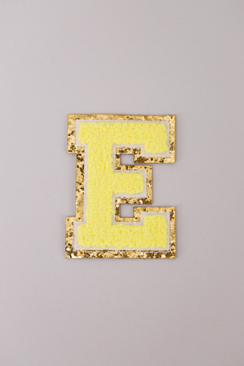 Chenille Adhesive Letter Patches- Yellow 5.5cm、mySite、hinf8tx79