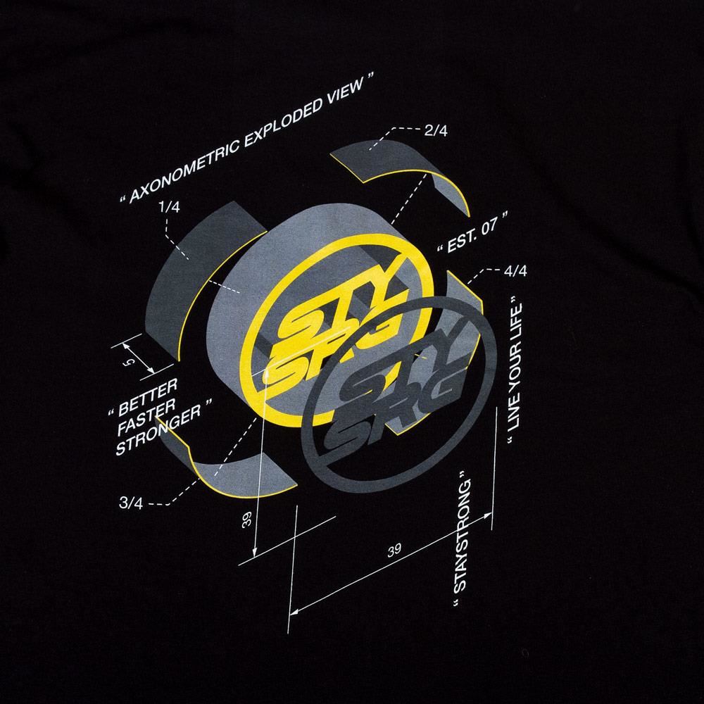  Stay Strong x Jonny Mole Exploded Long Sleeve T-Shirt - Black、mySite、merchandisen