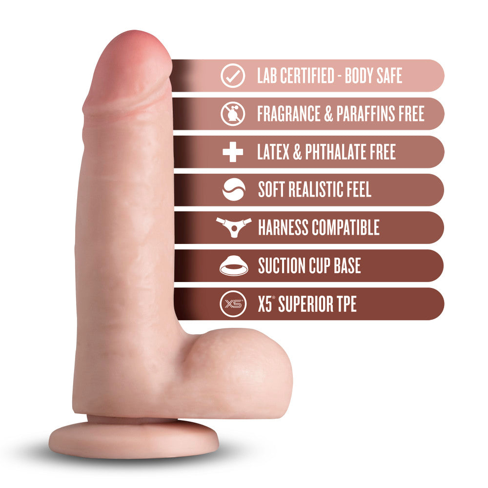 Coverboy™ By Blush® | K Pop Star Realistic Beige 7.25-Inch Long Dildo With Balls & Suction Cup Base、mySite、bottomscart