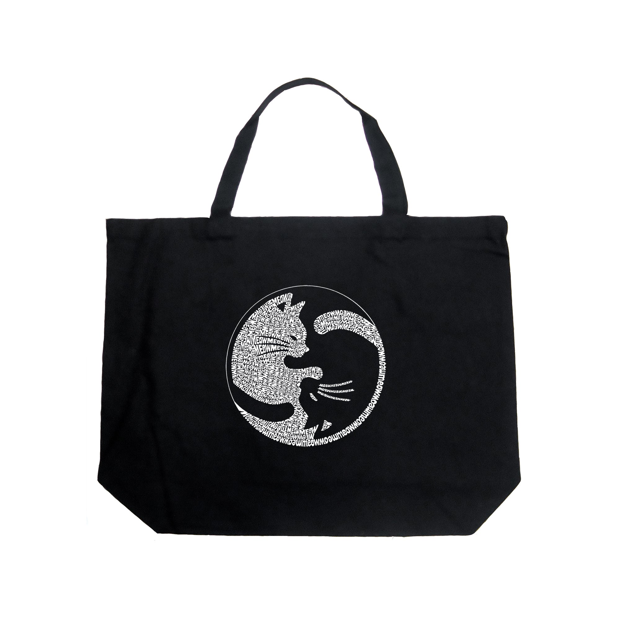 Yin Yang Cat - Large Word Art Tote Bag、mySite、camillekostekn