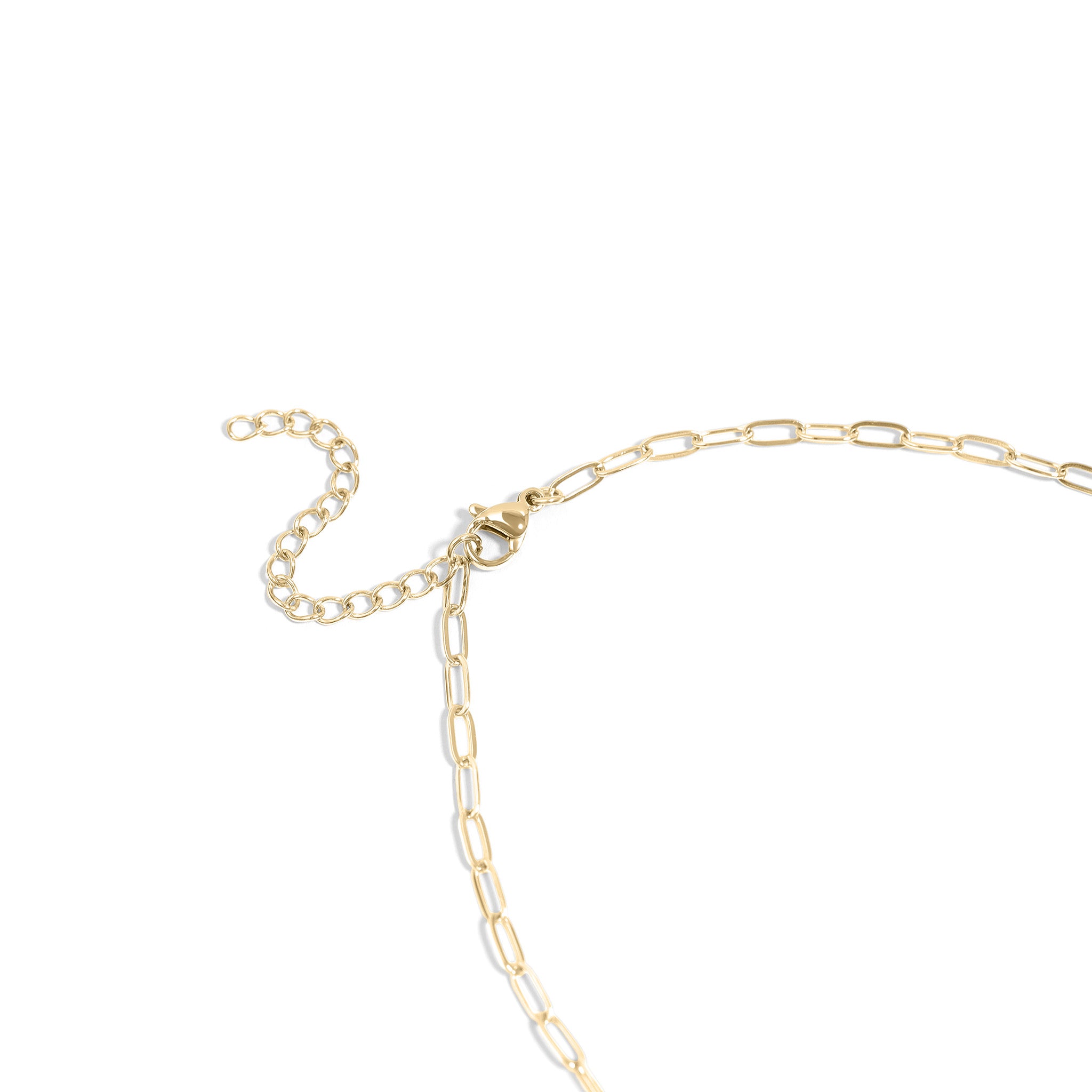 18K Gold PVD Paperclip Connector Chain Necklace / CHN0080、mySite、dreamappss