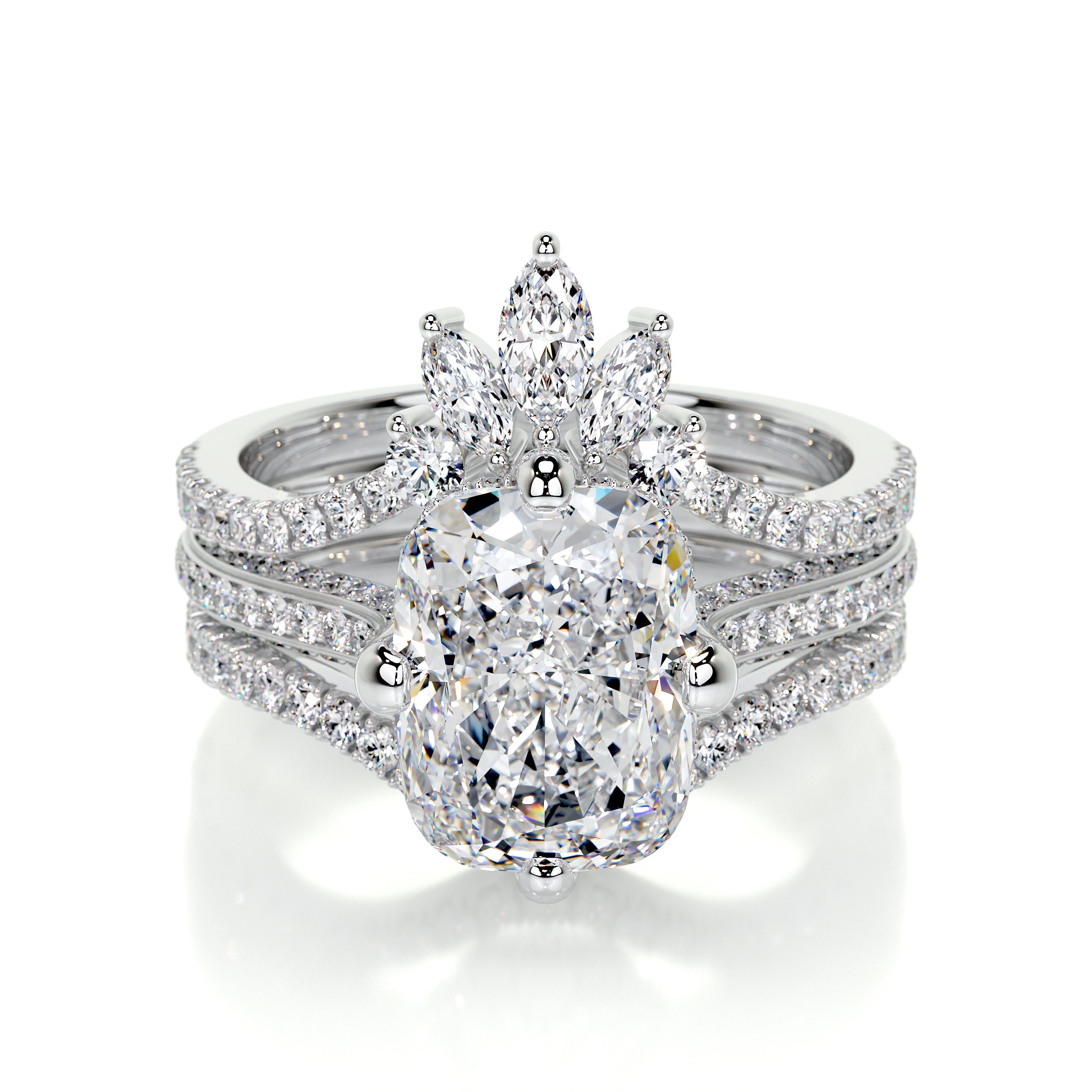 Lauren Lab Grown Diamond Bridal Set -14K White Gold (RTS)、mySite、hinf8tx79