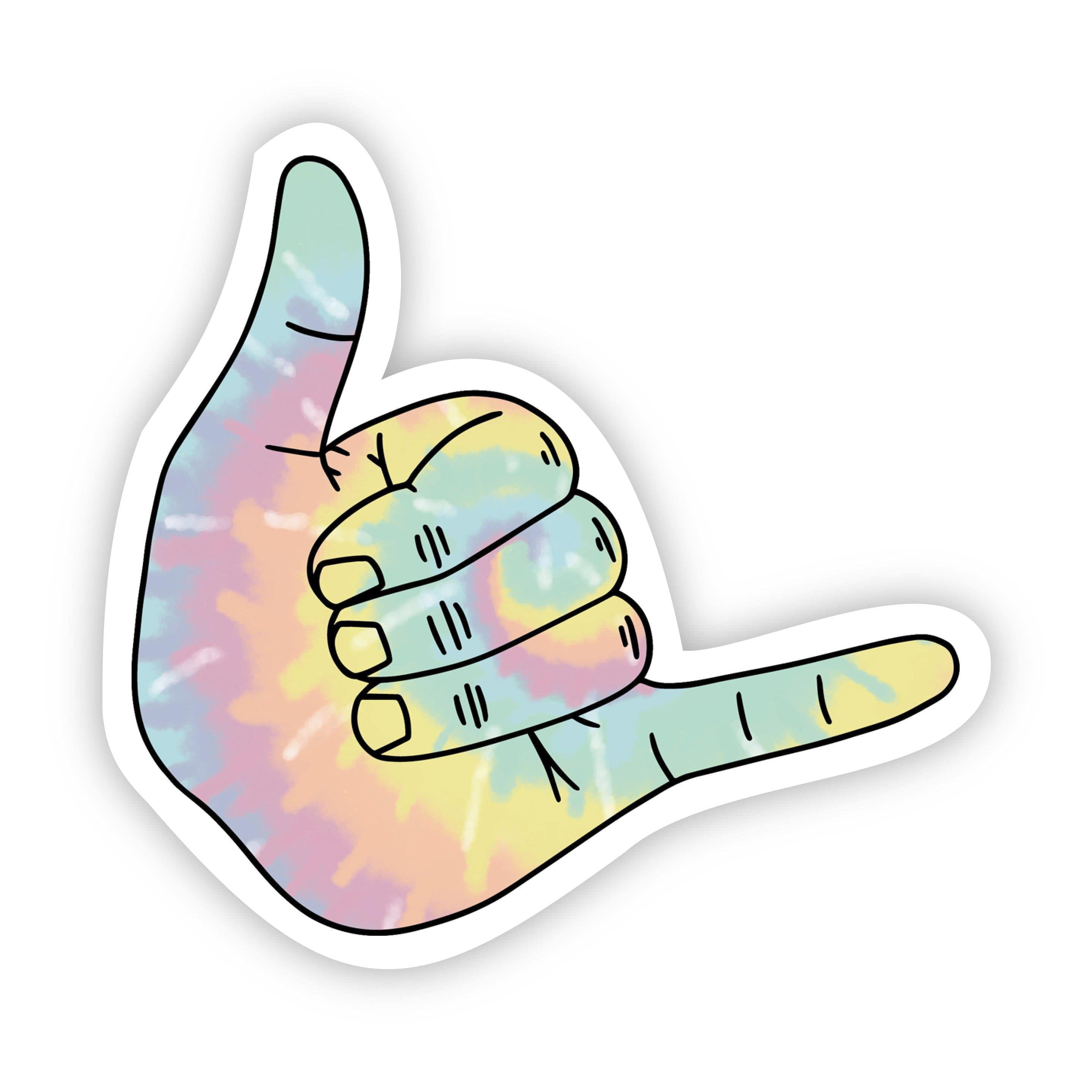  Shaka Tie Dye Aesthetic Sticker - Hang Loose、mySite、elrpsem3k