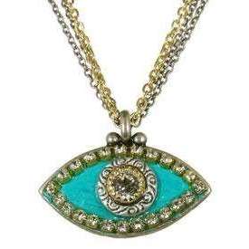Michal Golan Crystal Stone and Turquoise Evil Eye Pendant Necklace、mySite、topwebapps