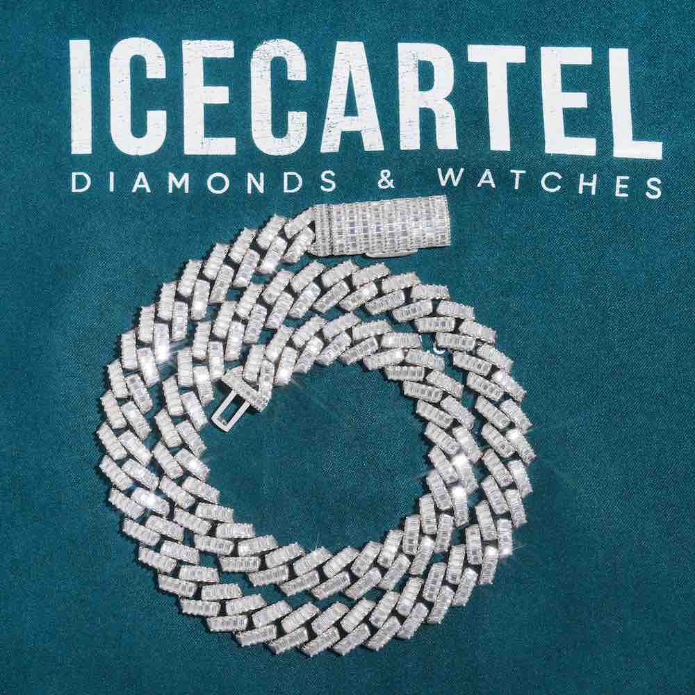 13MM Baguette Diamond Iced Out Cuban Link Chain 14K Gold、mySite、hinf8tx79