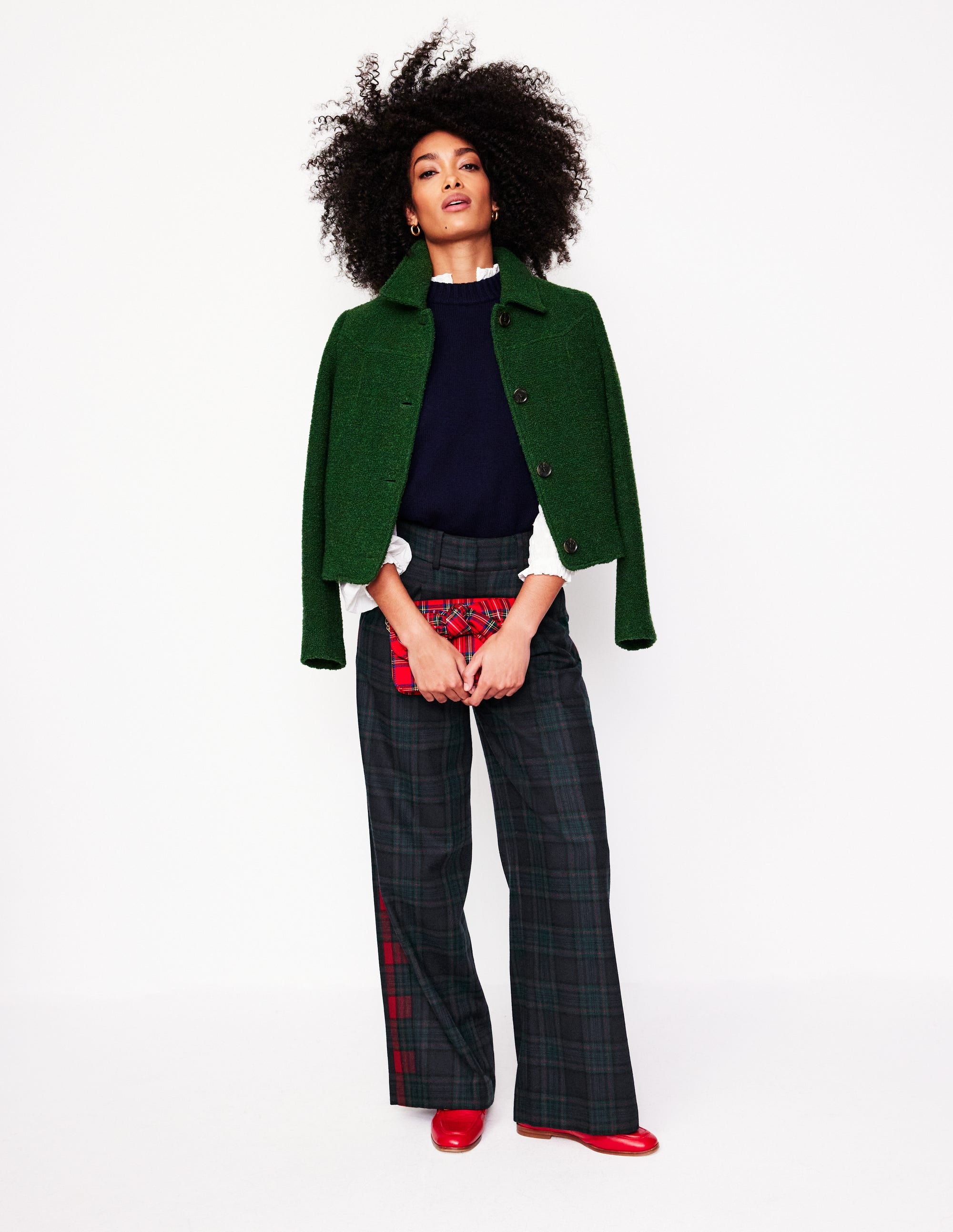  Chiswick Wool Blend Pants-Navy and Green Check、mySite、ashleygrahame