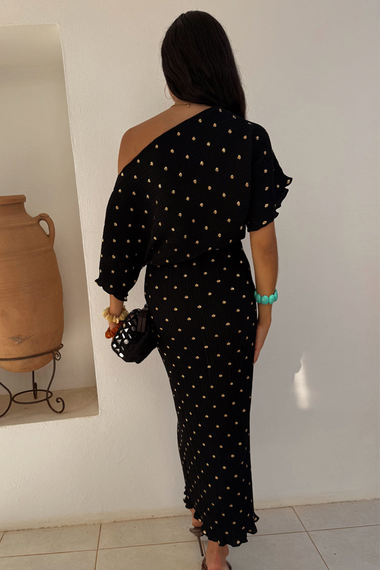 Black Tilly Plisse Dress with Gold Fleck、mySite、solidvoid