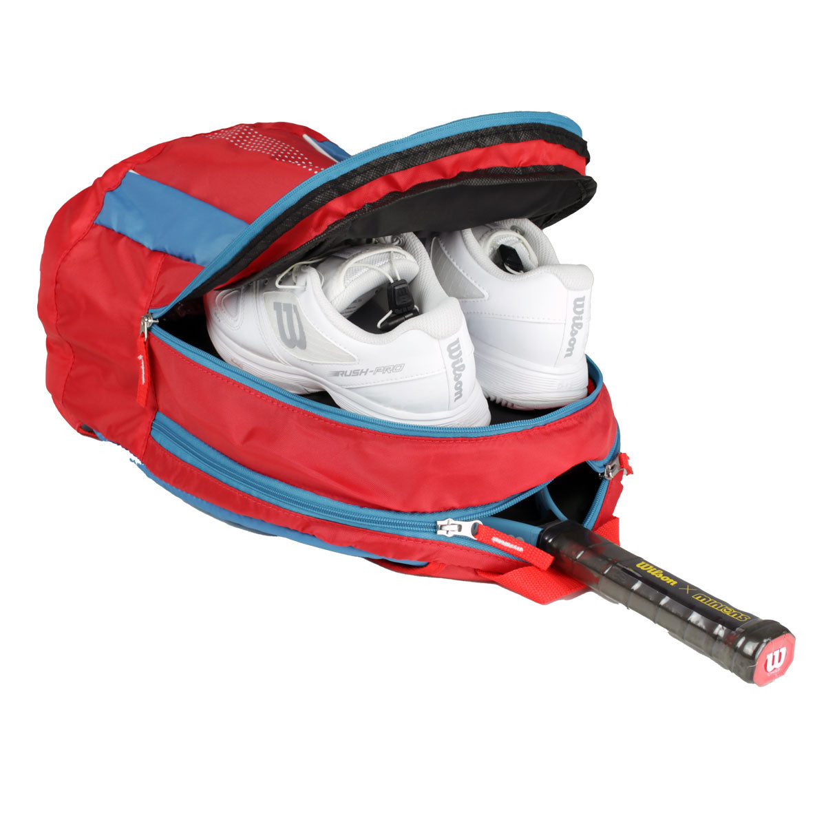 Wilson Junior Racquet Backpack (Coral/Blue/White)