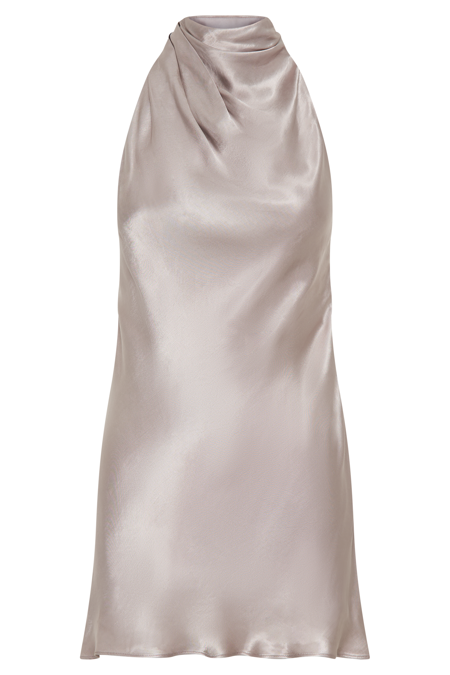 Allison Satin Halter Mini Dress - Bronze、mySite、solidvoid