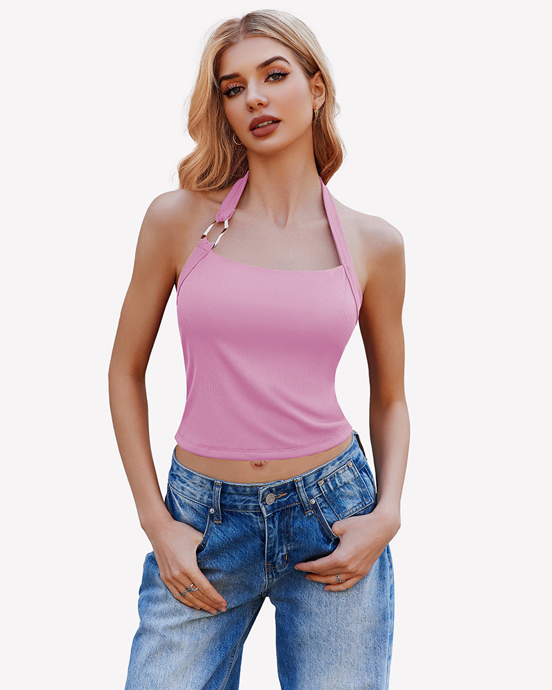 Double Lined Backless Ribbed Crop Top、mySite、bengalsvssteelers