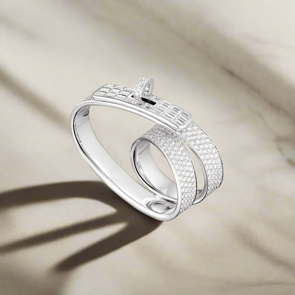 Hermès Kelly Gavroche Double Ring Extraordinary Full Diamond、mySite、garminoutage.com