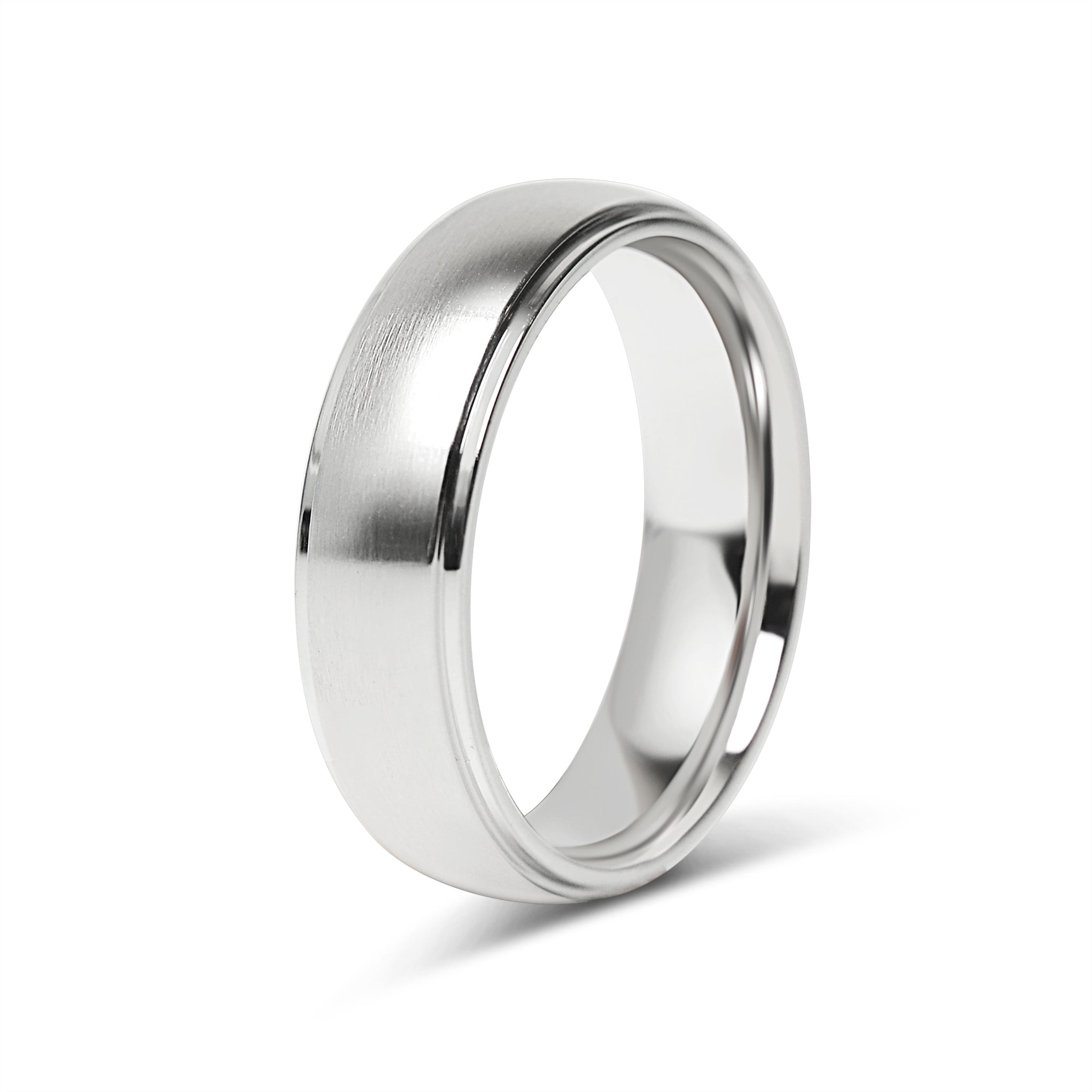 Stainless Steel Blank Ring Wide Brushed Center Polished Edge / CFR0001、mySite、dreamappss