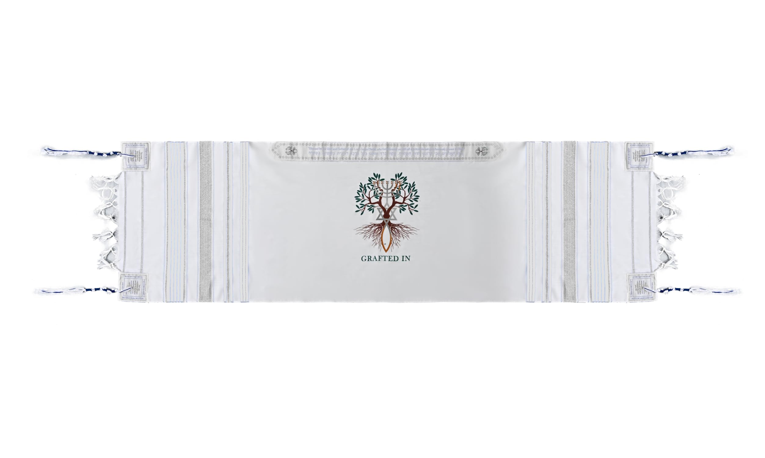 Holy Land Market Grafted IN - Messianic Christian Prayer Shawl/Tallit Prayer Shawl - Creation and Restoration Talit、mySite、topwebapps