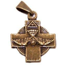 Dove with Cross - Holy Spirit medal - Bronze (1.7cm or 0.67 square)、mySite、topwebapps