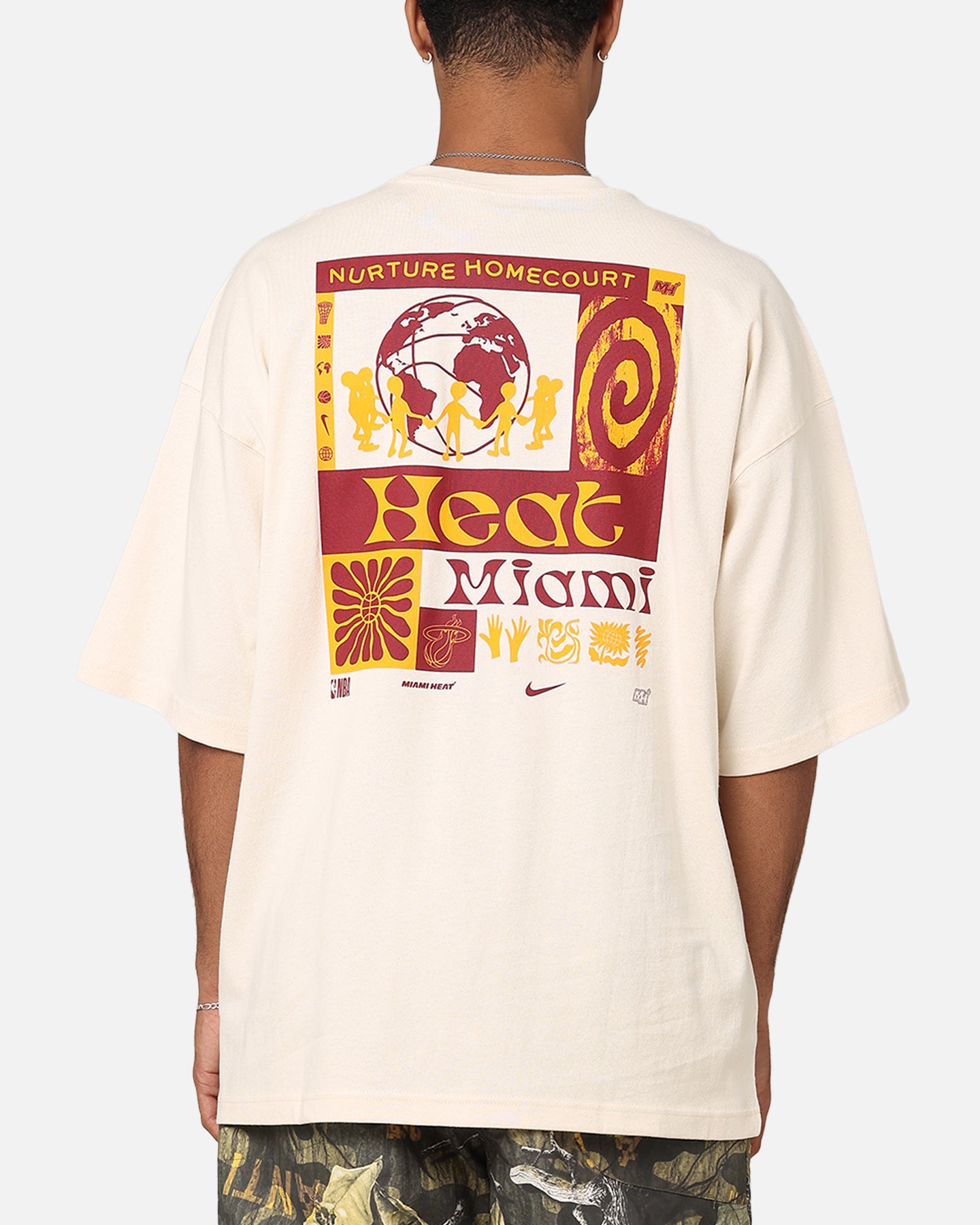 Nike Miami Heat NBA Courtside Oversized T-Shirt Pure、mySite、zt4zffjzw