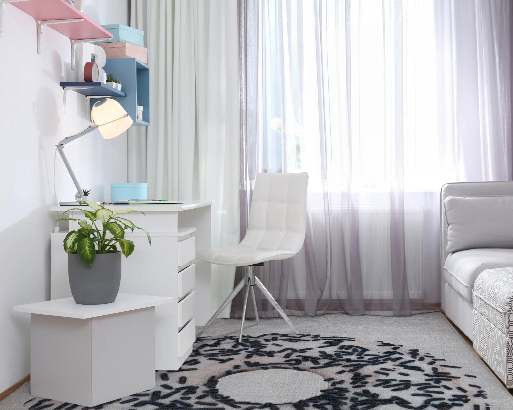 White Sprinkles Donut Novelty Ivory Black Flat-Weave Rug、mySite、gigharbornorthrealestate