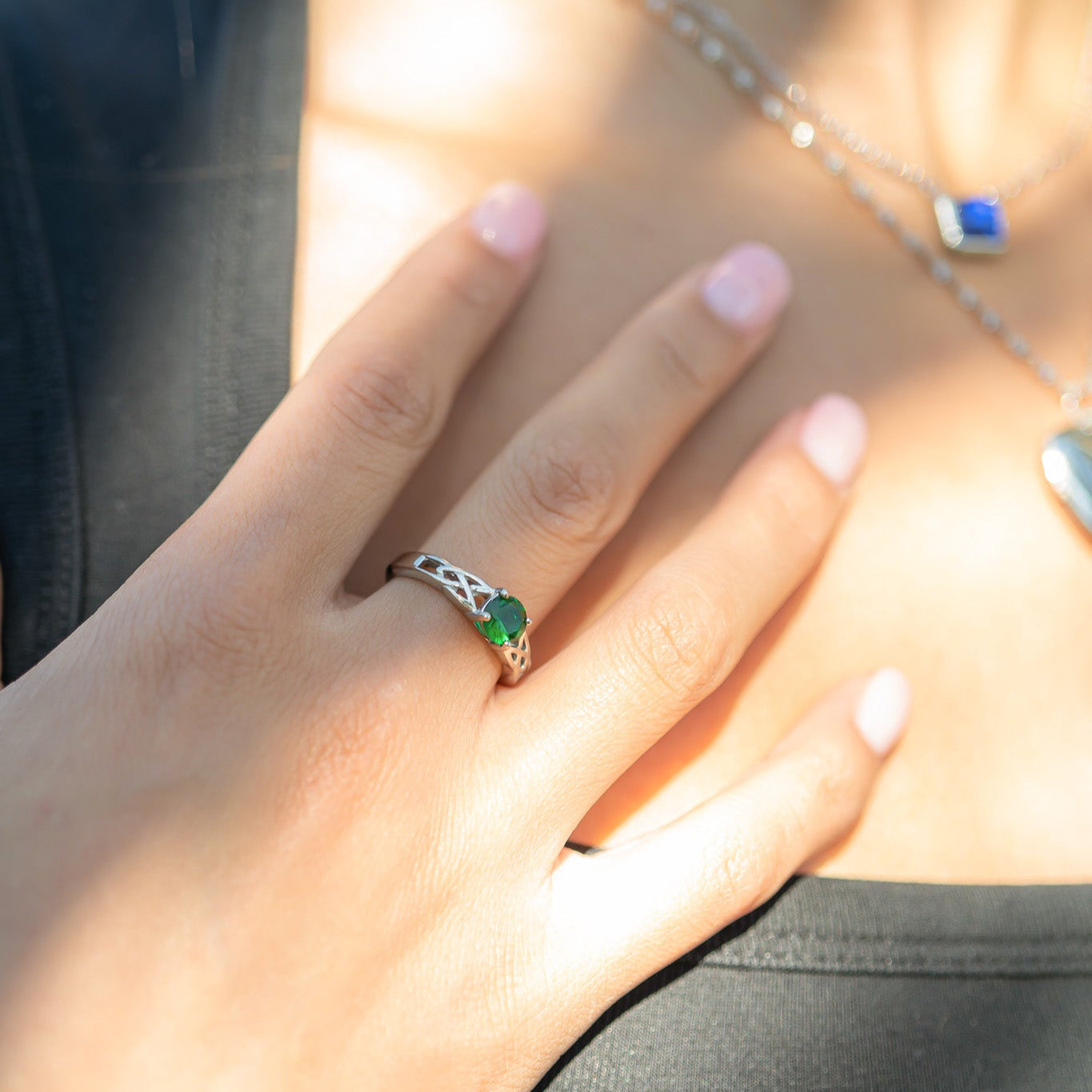 Stainless Steel CZ Stone Celtic Birthstone Ring / ZRJ4139、mySite、dreamappss