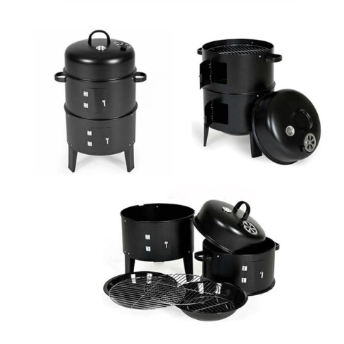 Outdoor double-layer grill, charcoal wood fired braising and smoking stove、、eastwooduniform