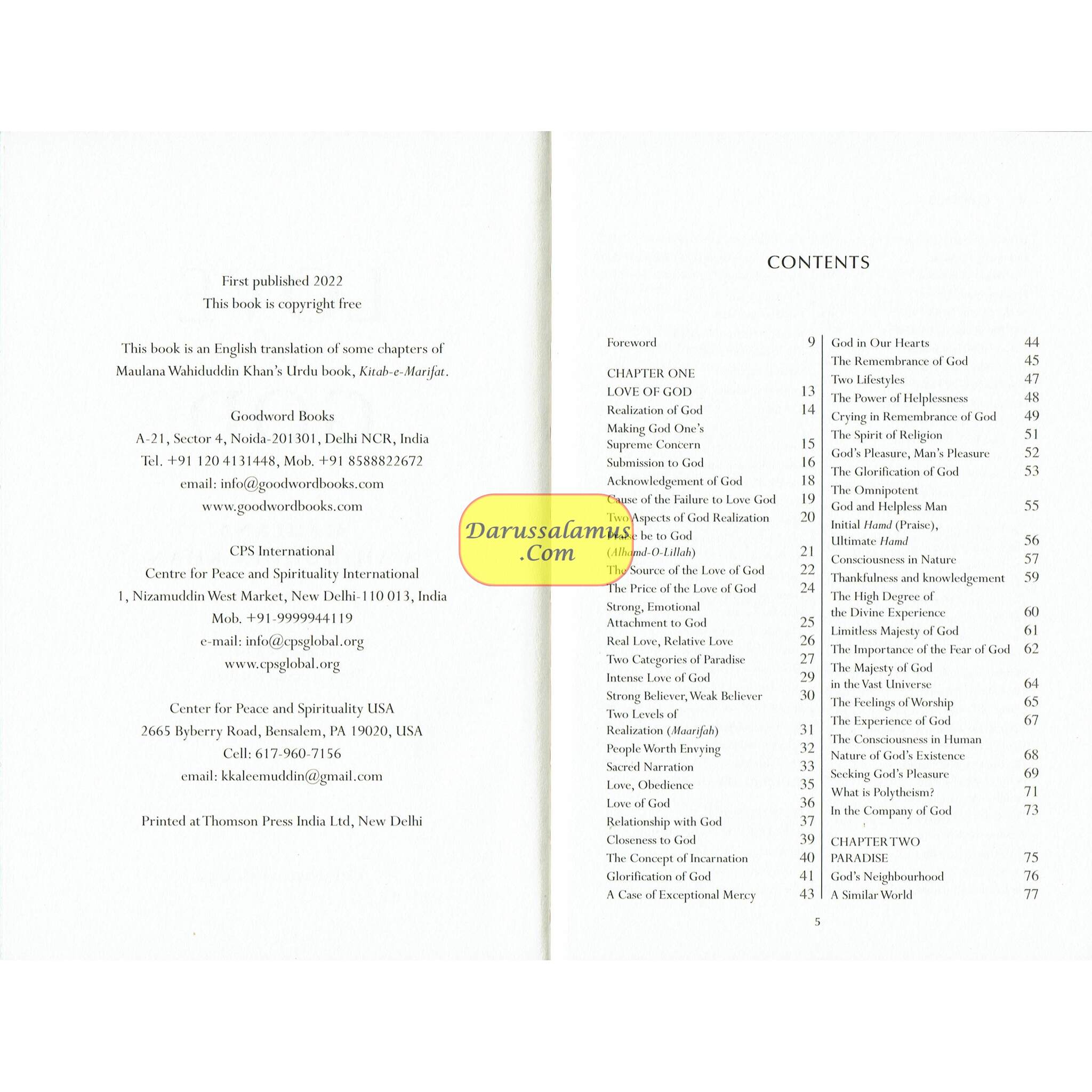 Love Of God By Maulana Wahiduddin Khan、mySite、topwebapps