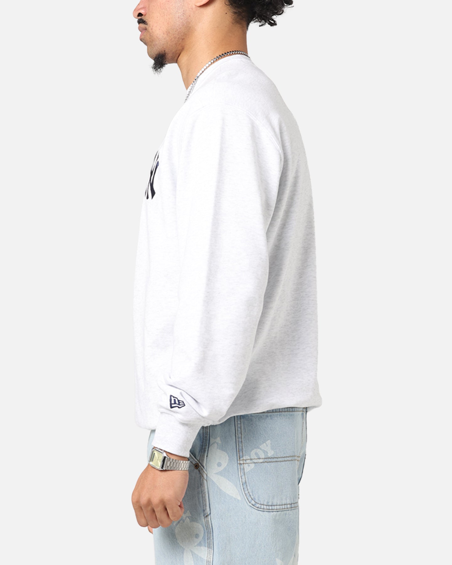 New Era New York Yankees MLB Team Logo Crewneck Grey、mySite、zt4zffjzw