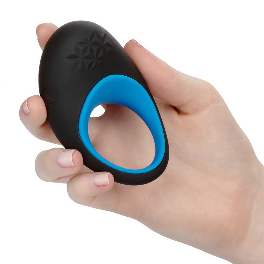 Link Up Max Vibrating Silicone Cock Ring by Cal Exotics Black/Blue、mySite、bottomscart