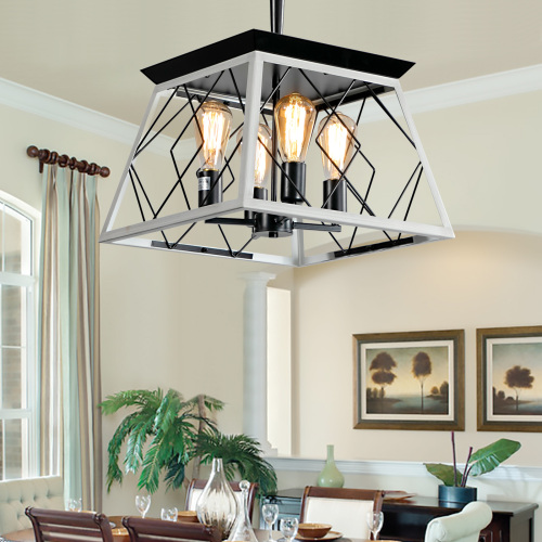 Farmhouse Chandelier 4-Light Vintage Antique Chandeliers Light Fixture For Kitchen Dining Room Living Room Golden Black(No Bulbs)NEW SKU:W1340P206637、、eastwooduniform
