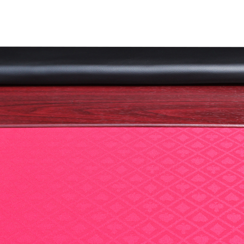 96" Poker Table for 10 Players with Speed Cloth Wooden Texture Racetrack Luna Legs Model 16365 Red、、casual