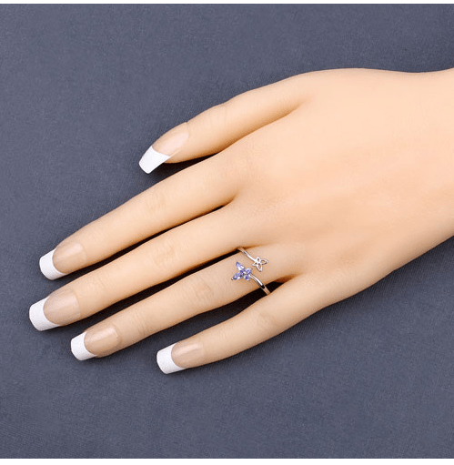 Genuine Gemstone Butterfly Ring in 925 Sterling Silver Elegant、mySite、g9winljtr