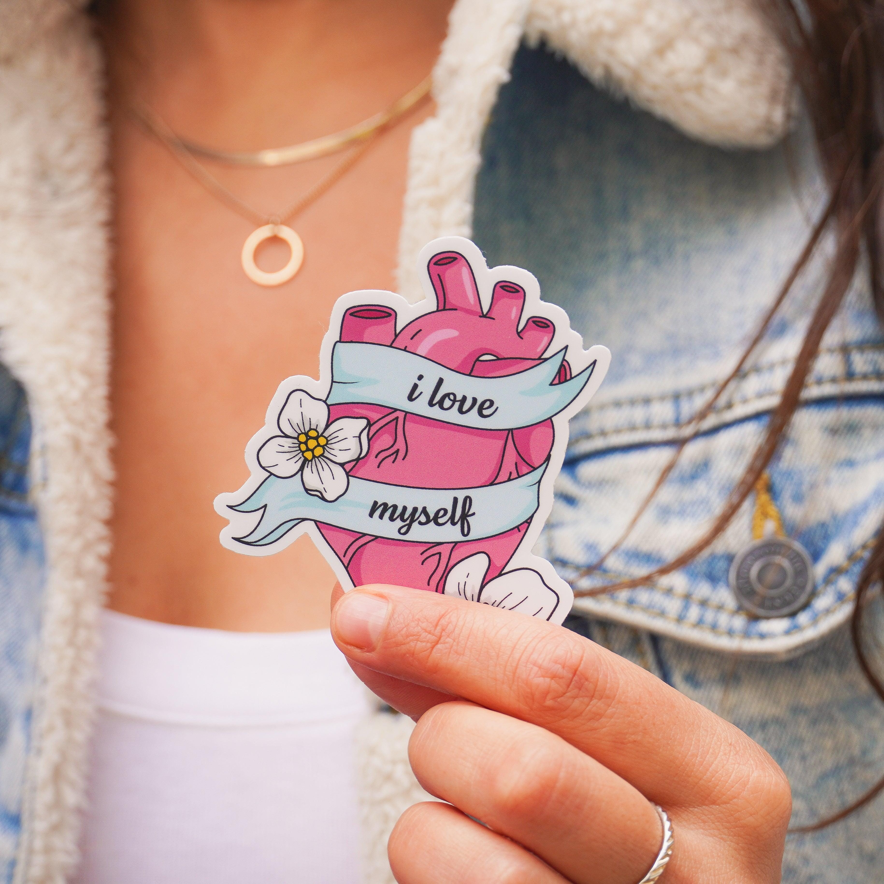  I Love Myself Heart Positivity Sticker、mySite、elrpsem3k
