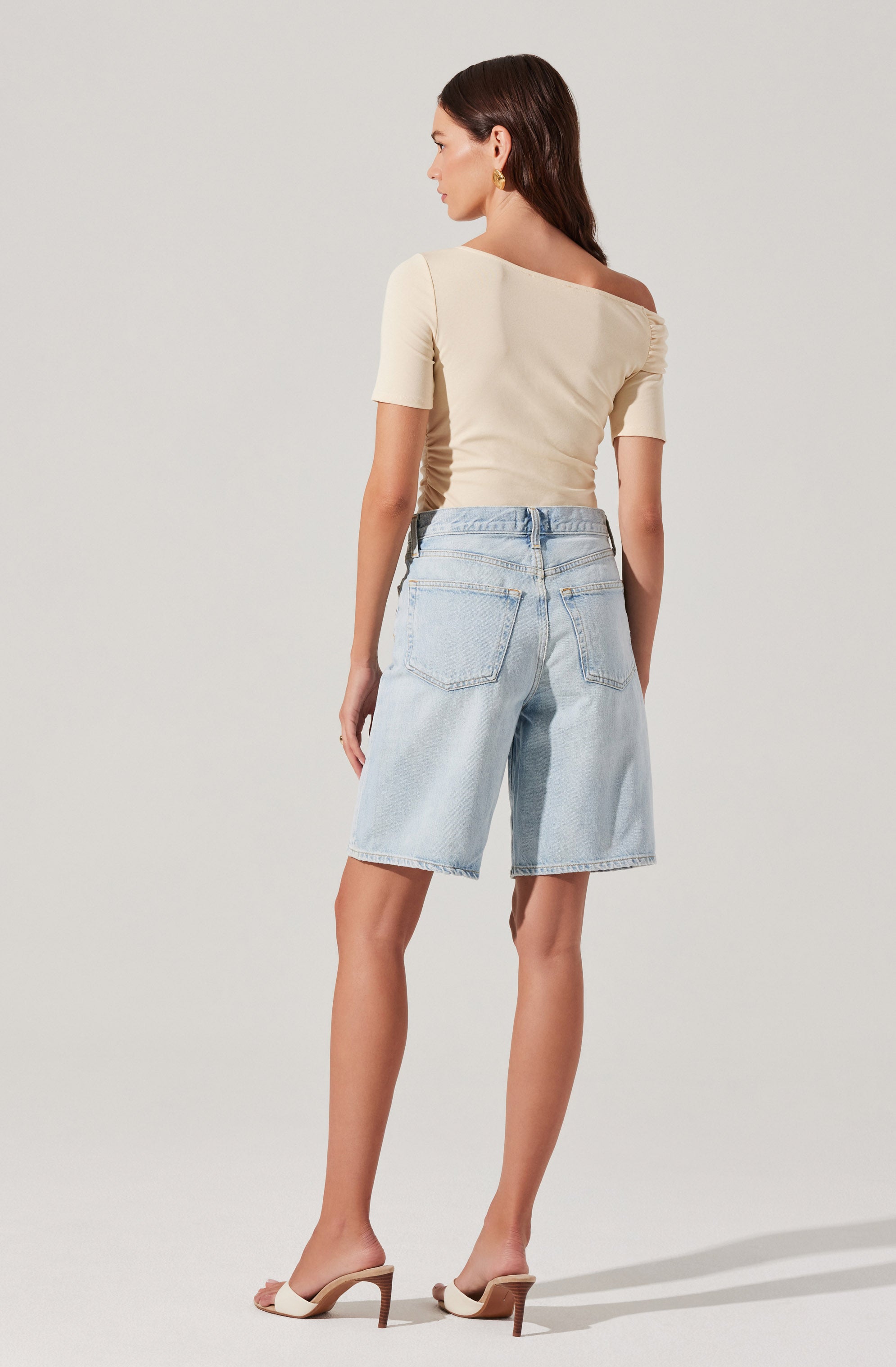 Saylah Off Shoulder Twist Top、mySite、solidvoid