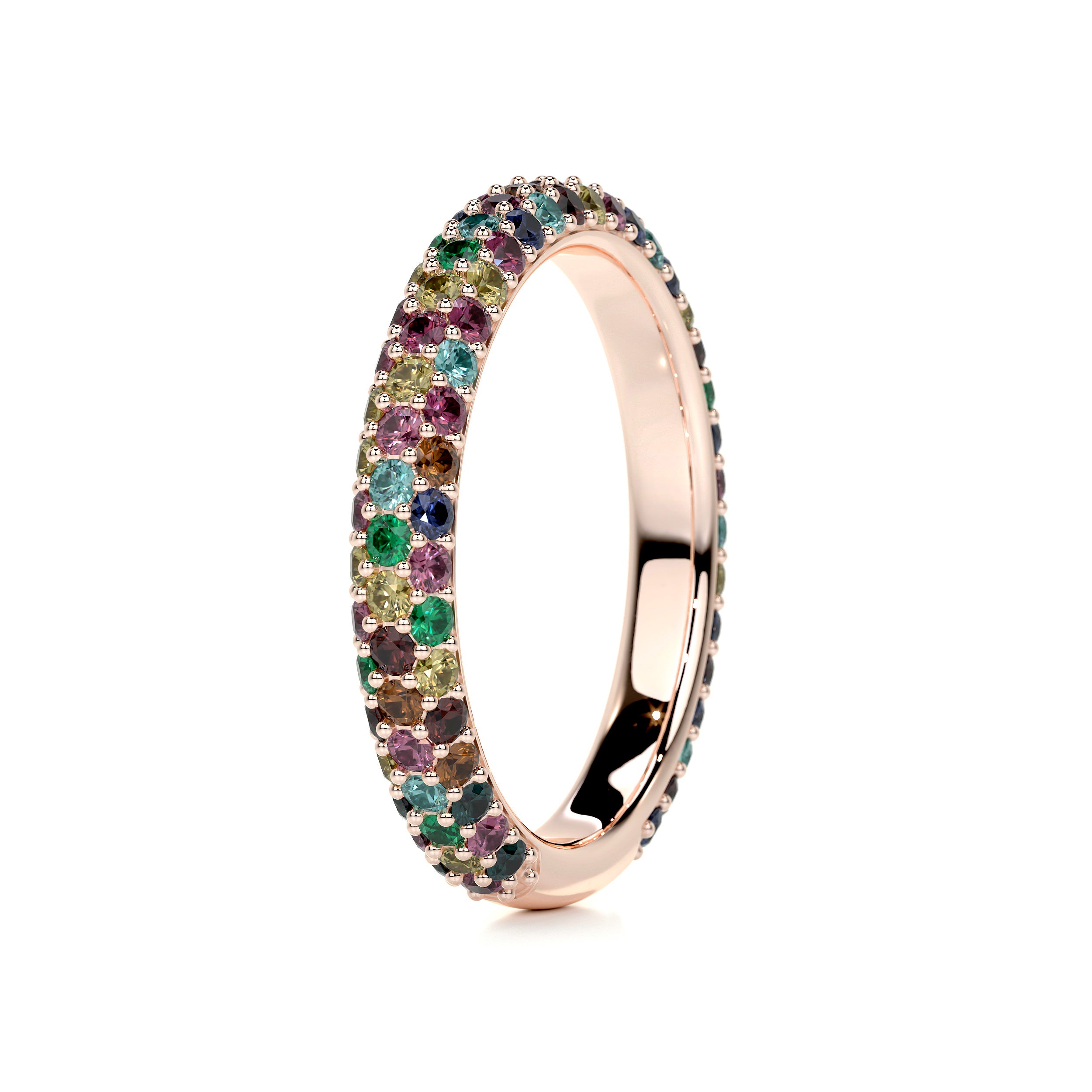 Emma Rainbow Gemstone Wedding Ring (1.25 Carat) -14K Rose Gold、mySite、hinf8tx79