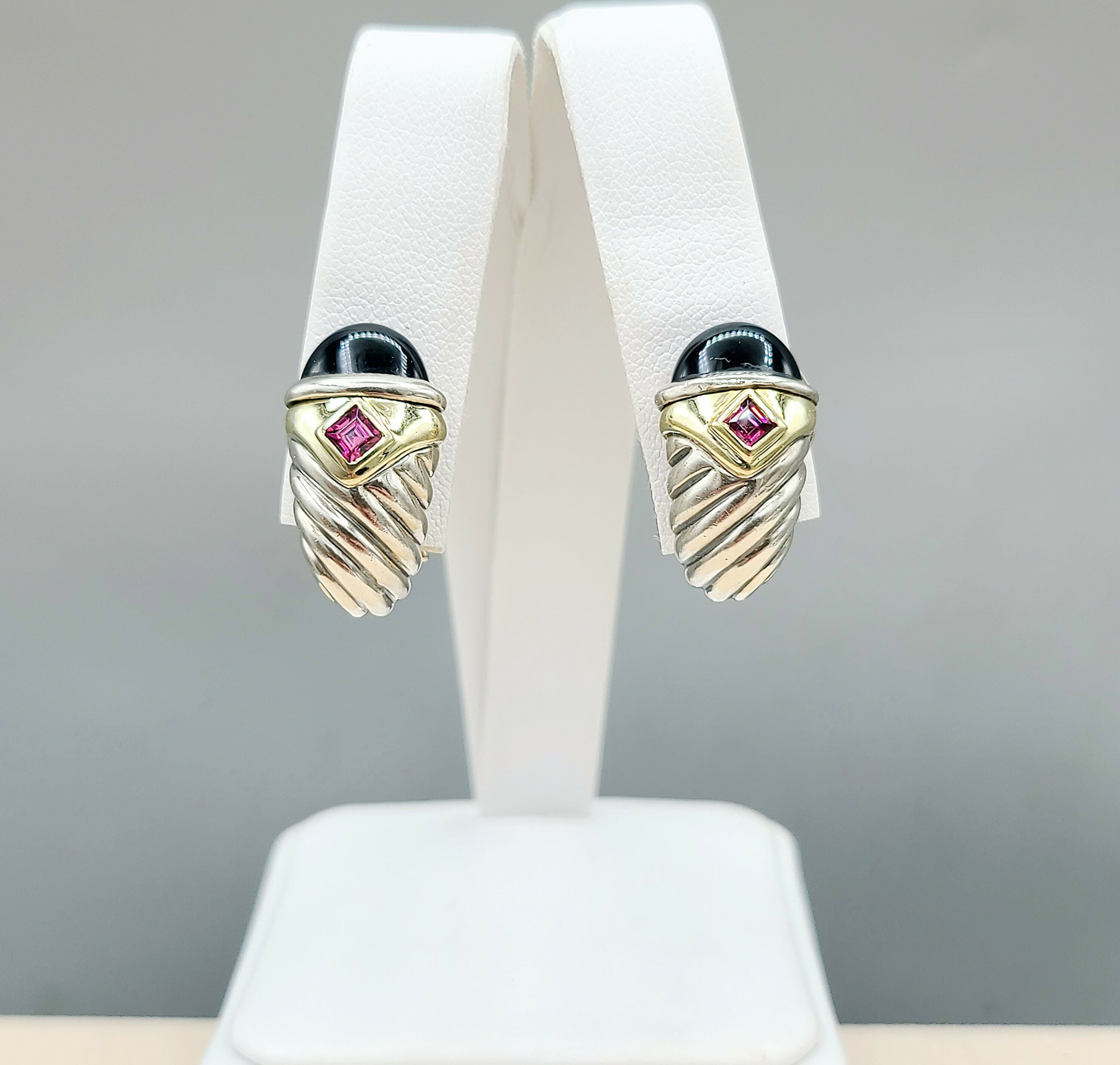 David Yurman Renaissance Earrings Onyx & Pink Tourmaline、mySite、hinf8tx79