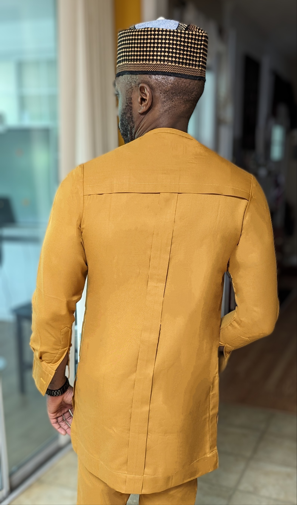 Dupsie's Uturu Gold Nigerian Senator Dashiki Suit Set for Men DPXSAGS22、mySite、solidvoid