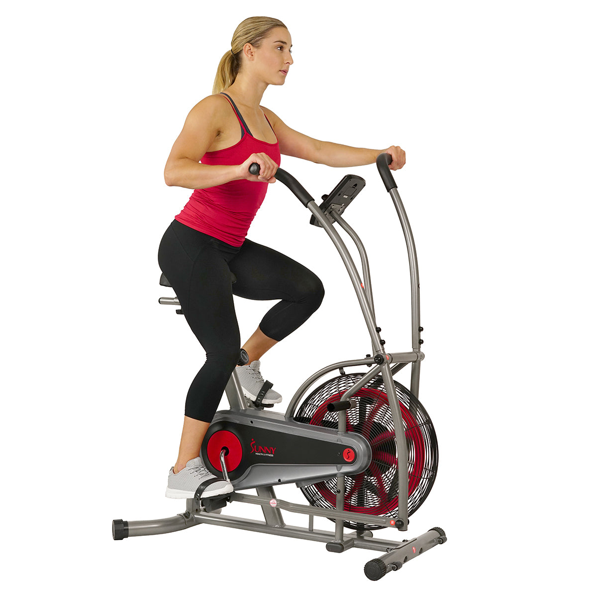  Motion Air Bike, Fan Exercise Bike with Unlimited Air Resistance and Device Holder、mySite、ghnorth