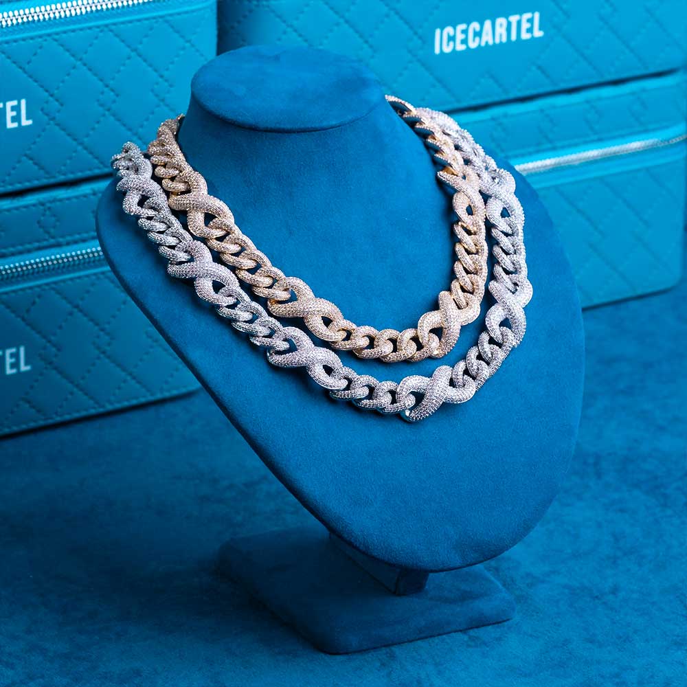 20MM Moissanite Infinity Link Chain 14K Gold、mySite、hinf8tx79