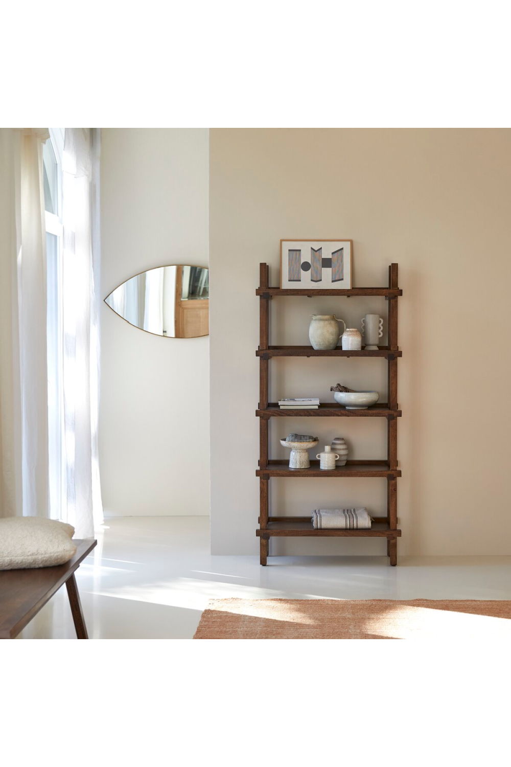 Solid Mango Ladder Bookcase | Tikamoon Arko、mySite、neckold
