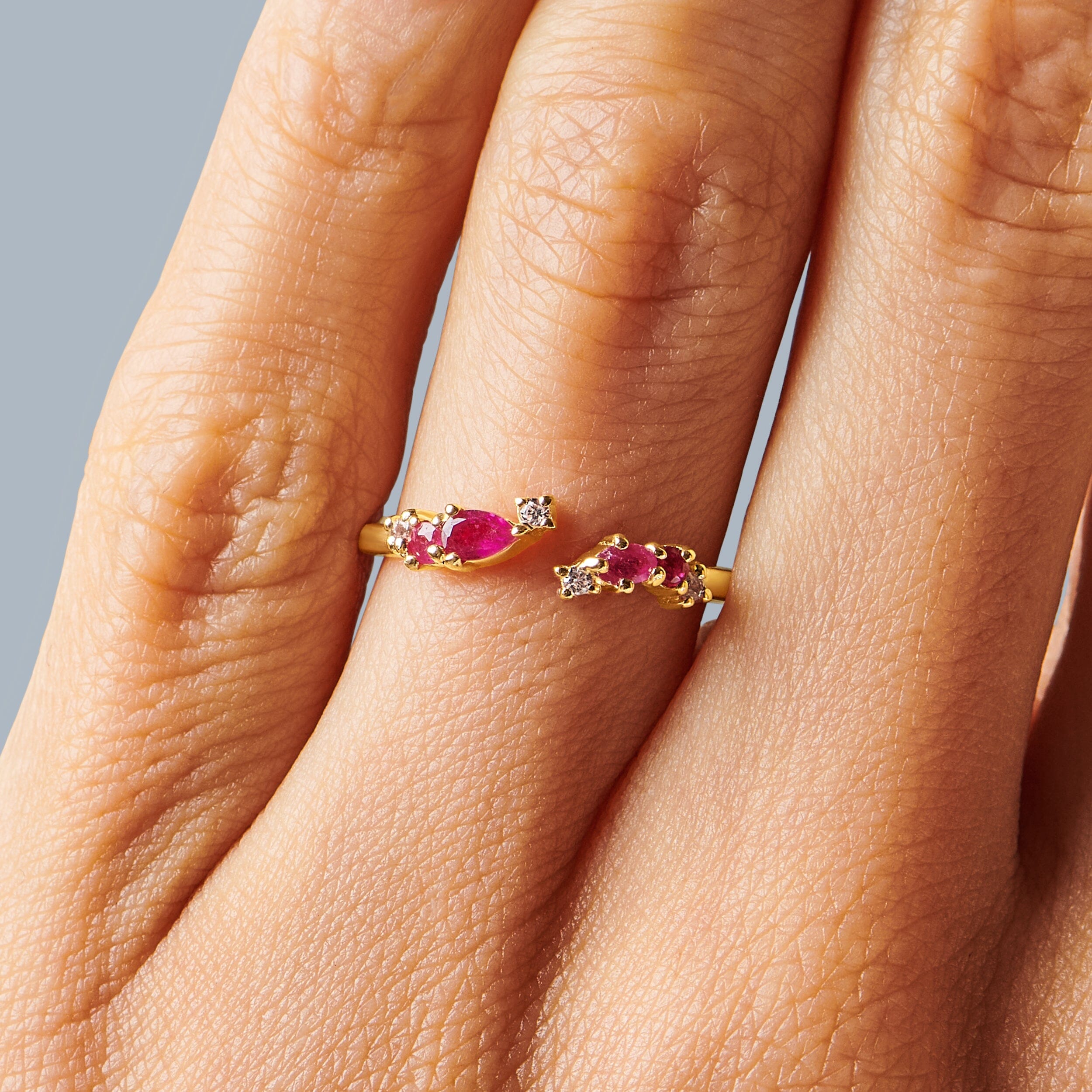 Adjustable Pink Tourmaline Ring Flourish - October Birthstone、mySite、hinf8tx79