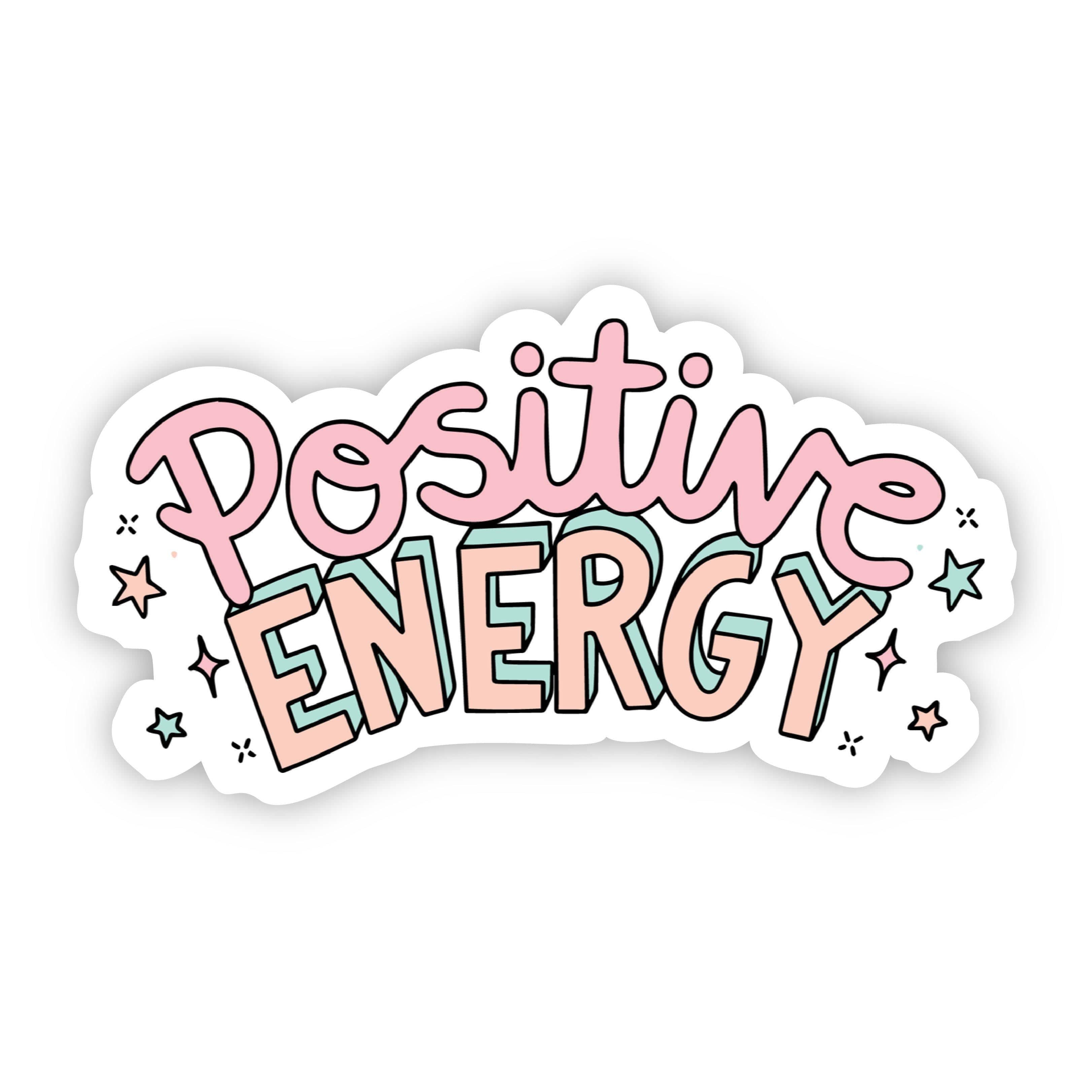 Positive Energy Lettering Pink Sticker、mySite、elrpsem3k
