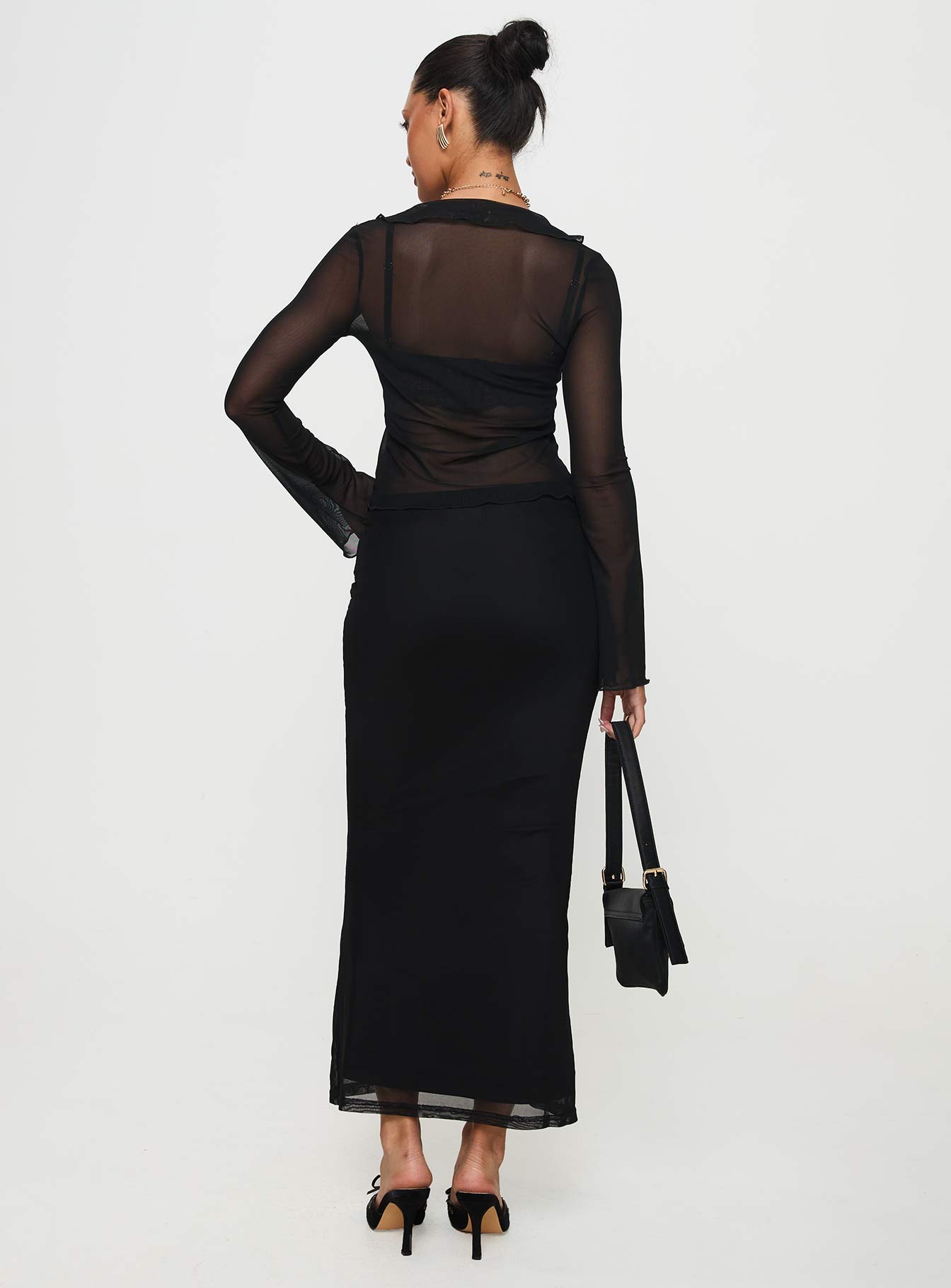 Colombo Maxi Skirt Black、mySite、solidvoid