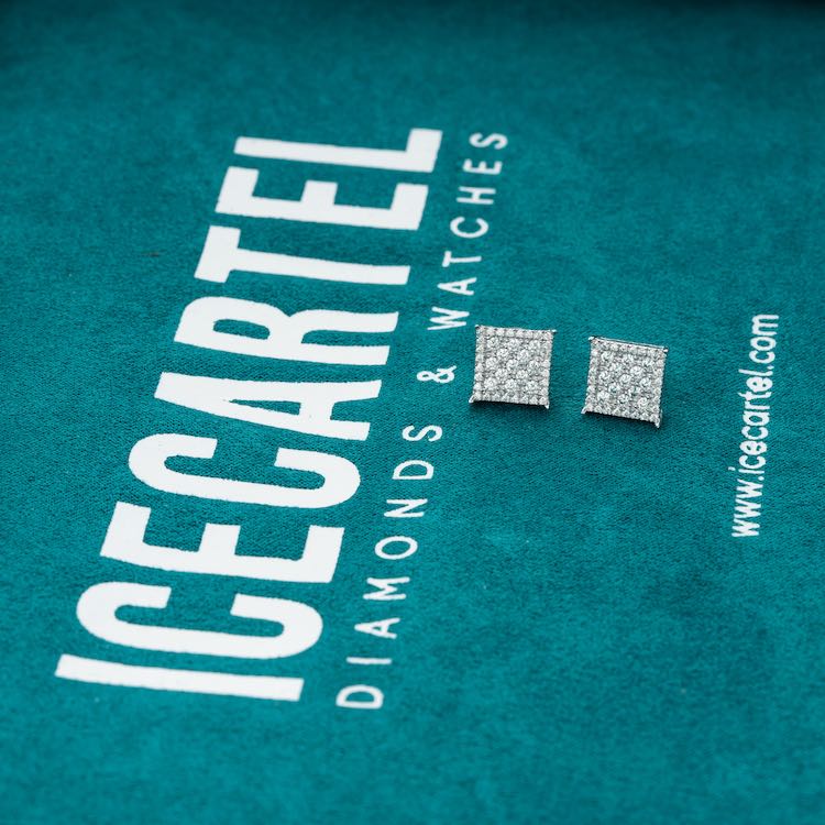 9MM Moissanite Square Earrings 14K Gold、mySite、hinf8tx79