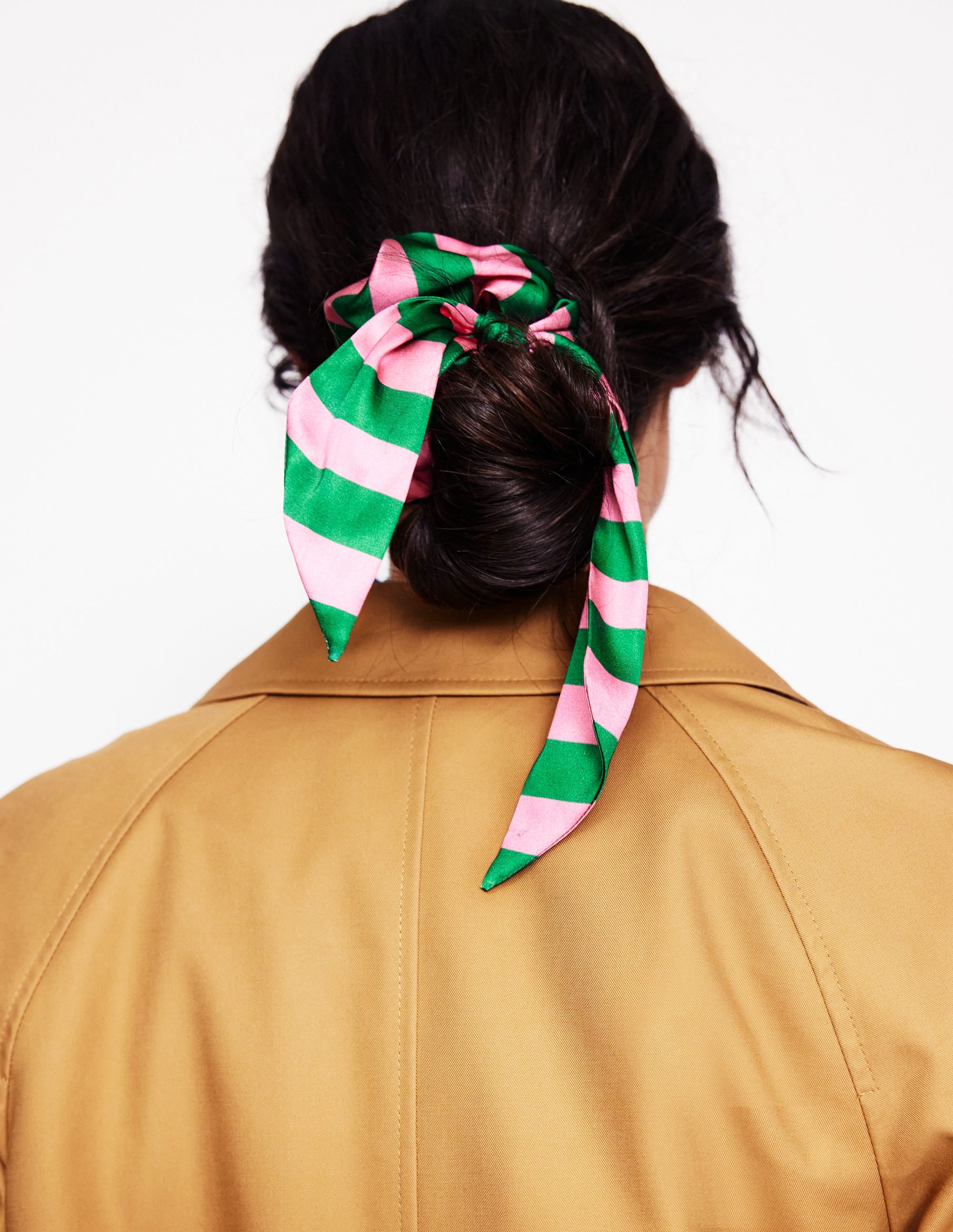  Scarf Scrunchie-Green/Pink Stripe、mySite、ashleygrahame