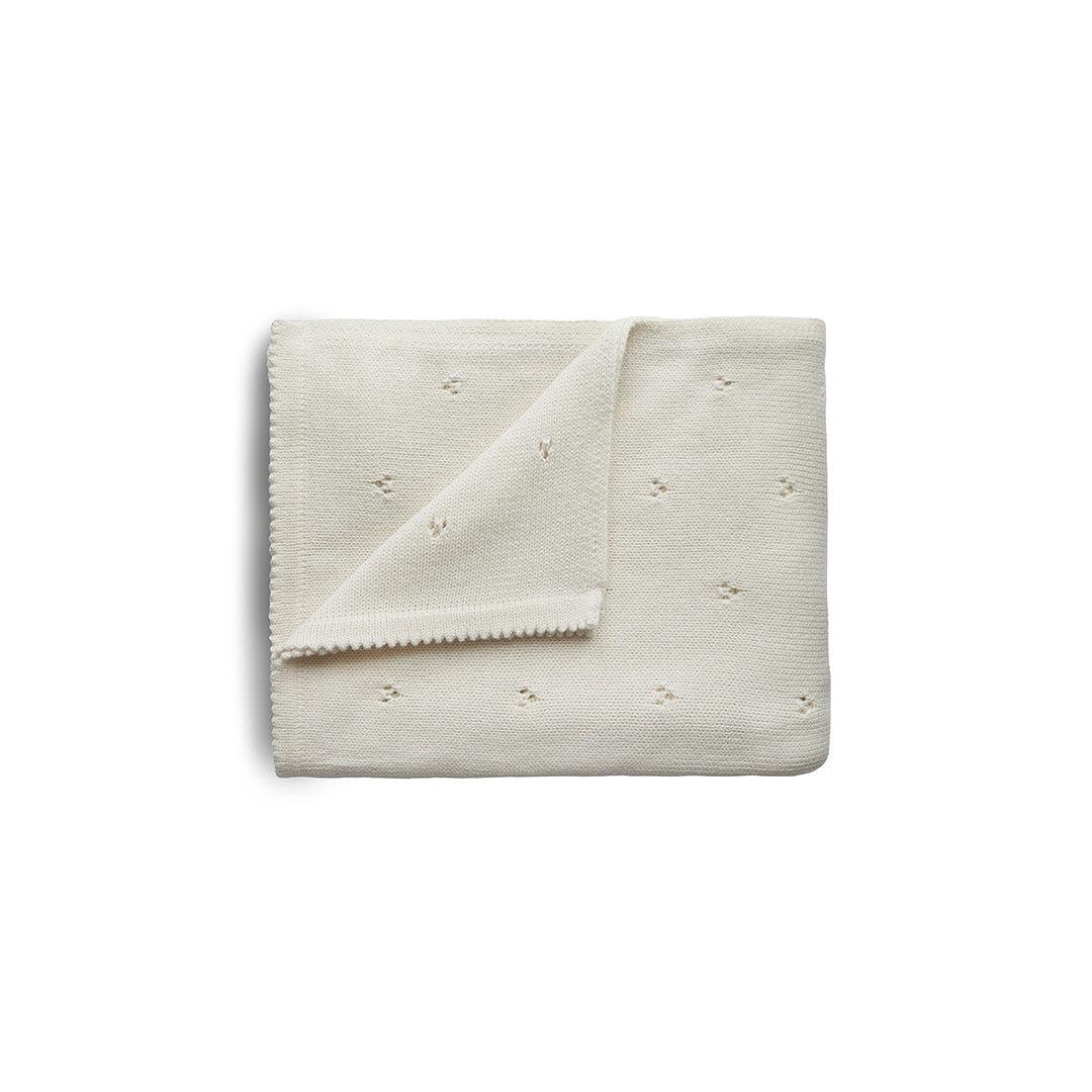  Mushie Knitted Baby Blanket - Pointelle/Ivory、mySite、merchandisen