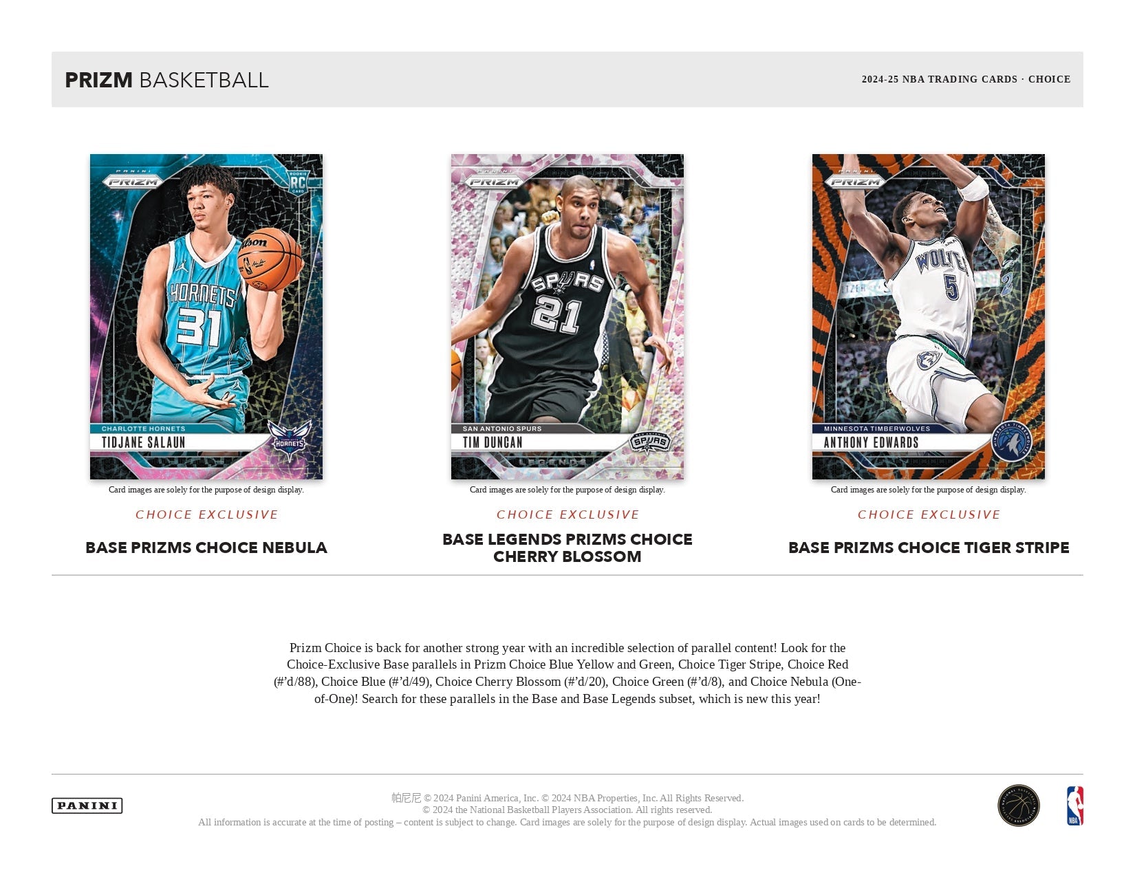 Panini Prizm NBA Basketball 2024/25 - Choice Box、mySite、waistdrama