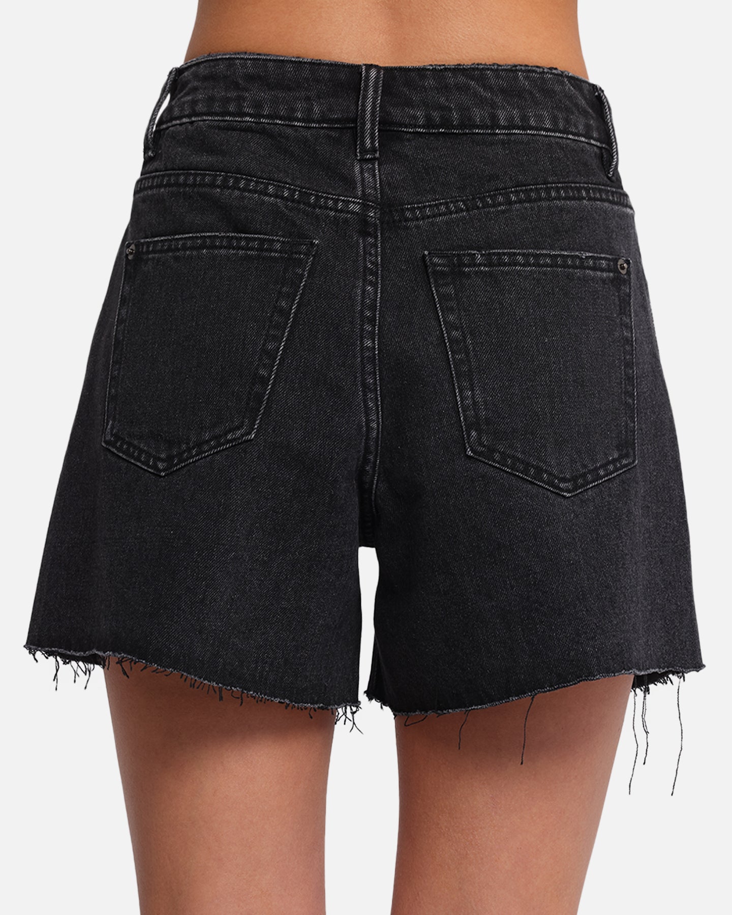 XXIII Women's High Cut A-Line Denim Shorts Washed Black、mySite、zt4zffjzw
