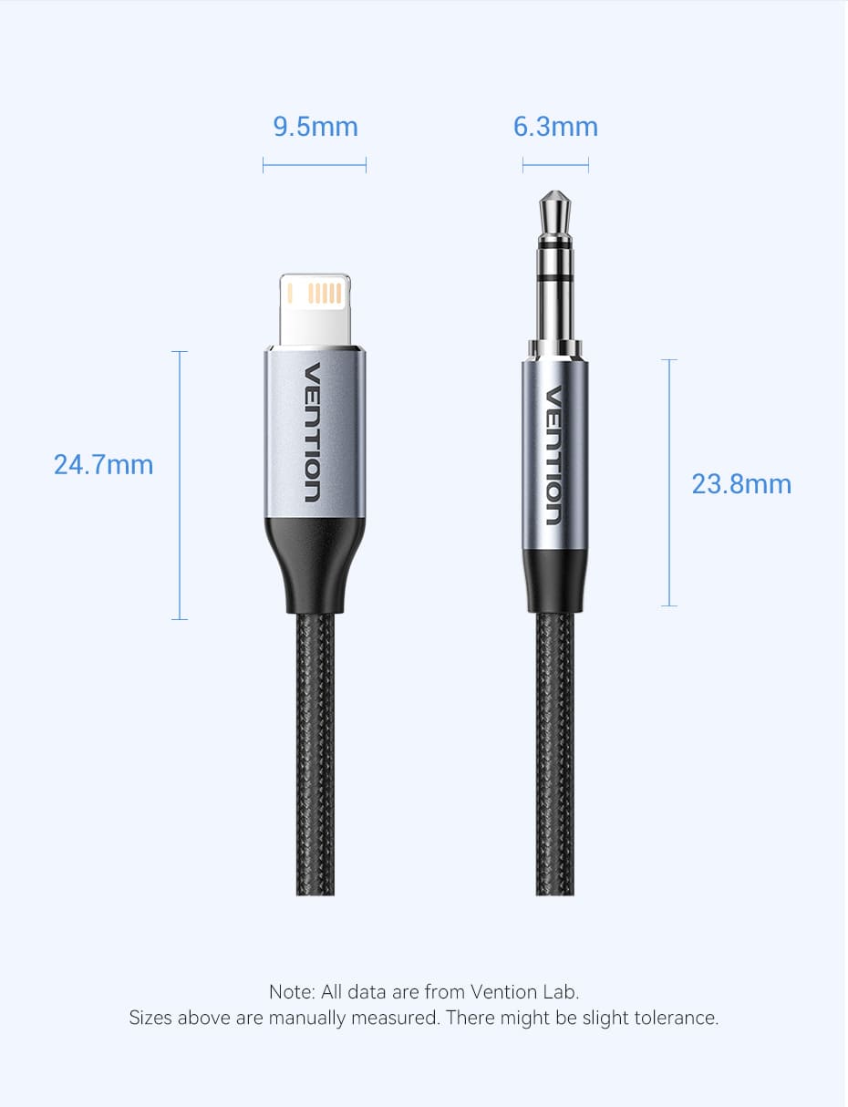 Cotton Braided Lightning Male to 3.5MM Male Cable