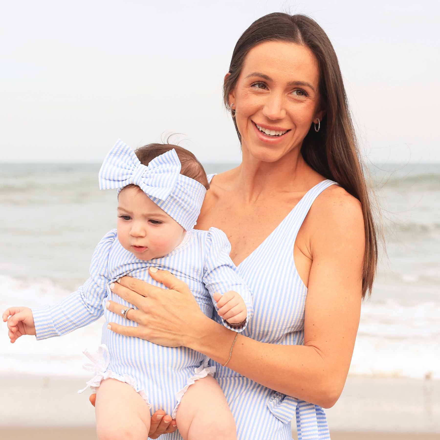  Women's Criss Cross One-Piece Swimsuit | Seersucker Blue、mySite、layawaytickets