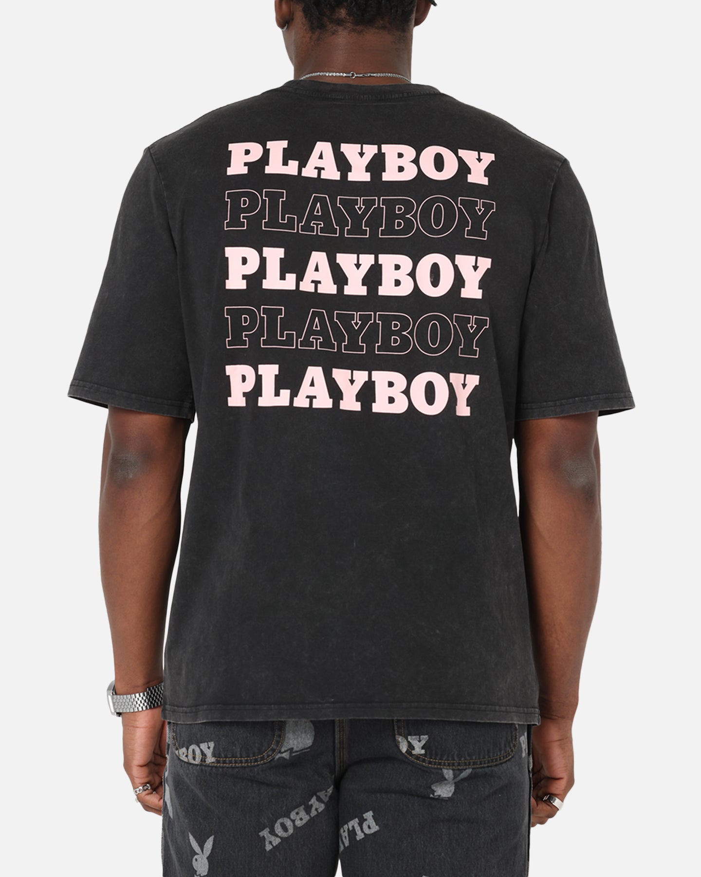 Playboy Stack Washed T-Shirt Washed Black、mySite、zt4zffjzw