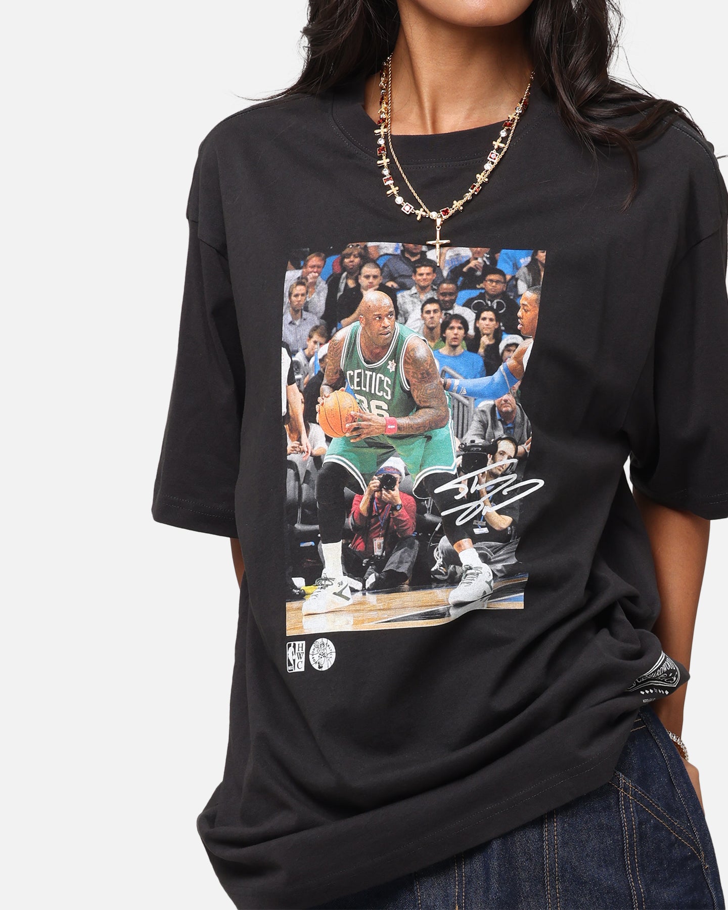 Mitchell & Ness Boston Celtics Shaquille O'Neal Dunk 'Luck of the Irish' T-Shirt Faded Black、mySite、zt4zffjzw